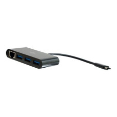 C2G USB C Ethernet and 3 Port USB Hub Black