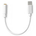 NEDIS USB 2.0 adaptér/ USB-C zástrčka - 3,5 mm zásuvka/ kulatý/ bílý/ 10 cm