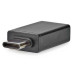 NEDIS USB-C adaptér/ USB 3.2 Gen 1/ zástrčka USB-C/ zásuvka USB-A/ 5 Gbps/ OTG/ kulatý/ poniklovaný/ Box/ černý
