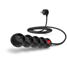 CONNECT IT prodlužovací kabel 230 V, 4 zásuvky, 3 m, s vypínačem (černý)