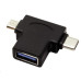 PremiumCord Adaptér USB-A na USB-C + micro USB-B
