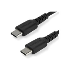 StarTech.com 2m USB C Charging Cable, Durable Fast Charge & Sync USB 2.0 Type C to USB C Laptop Charger Cord, TPE Jacket Aramid Fiber M/M 60W Black, Samsung S10, S20 iPad Pro MS Surface