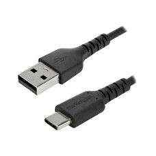 StarTech.com 2m USB A to USB C Charging Cable, Durable Fast Charge & Sync USB 2.0 to USB Type C Data Cord, Rugged TPE Jacket Aramid Fiber M/M 3A Black, Samsung S10, S20, iPad Pro, Pixel