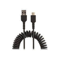 StarTech.com 20in (50cm) USB A to C Charging Cable, Coiled Heavy Duty Fast Charge & Sync USB-C Cable, High Quality USB 2.0 A to Type-C, Rugged Aramid Fiber, TPE, 3A, S20, iPad, Pixel