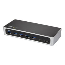 StarTech.com 7 Port USB C Hub with Fast Charge Port, USB-C to 5x USB-A 2x USB-C USB 3.0 (USB 3.1/3.2 Gen 1 SuperSpeed 5Gbps), Self Powered Type-C Hub w/ Power Adapter, Desktop/Laptop Hub