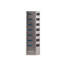 StarTech.com 7-Port Self-Powered USB-C Hub with Individual On/Off Switches, USB 3.0 5Gbps Expansion Hub w/Power Supply, Desktop/Laptop USB-C to USB-A Hub, 7x BC 1.2 (1.5A), USB Type C Hub