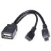 PremiumCord USB redukce kabel USB A/female+Micro USB/female - Micro USB/male OTG