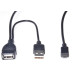 PremiumCord USB redukce kabel USB A/female+USB A/male - Micro USB/male OTG