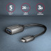 AXAGON RUCM-AFAC, kabelová redukce USB-C male <-> USB-A female, 20cm, USB 3.2 Gen 1, 3A, ALU