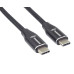 PremiumCord Kabel USB-C M/M, 240W 480Mbps černý bavlněný oplet, 1,5m