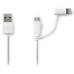 NEDIS synchronizační a nabíjecí kabel 2 v 1/ USB Micro B Zástrčka + Adaptér Lightning - A Zástrčka/ bílý/ 1m