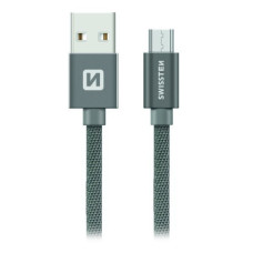 Swissten Datový Kabel Textile Usb / Micro Usb 1,2 M Šedý