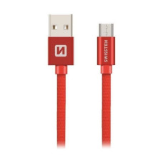 Swissten Datový Kabel Textile Usb / Micro Usb 1,2 M Červený