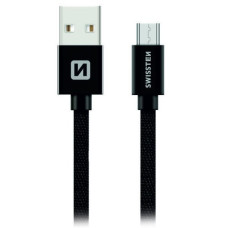 Swissten Datový Kabel Textile Usb / Micro Usb 2,0 M Černý