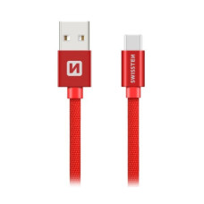 Swissten Datový Kabel Textile Usb / Usb-C 0,2 M Červený