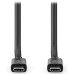 NEDIS kabel USB 4.0 Gen 3x2/ USB-C zástrčka - USB-C zástrčka/ 8K/ černý/ 1m
