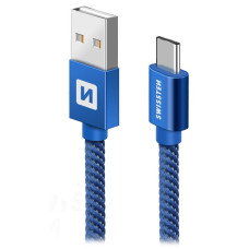 Swissten Datový Kabel Textile Usb / Usb-C 2,0 M Modrý