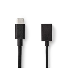 Nedis CCGB61710BK02 - USB 3.0 Kabel | Typ-C Zástrčka - A Zásuvka | 0,15 m | Černá barva