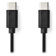 NEDIS kabel USB 2.0/ zástrčka USB-C - zástrčka USB-C/ černý/ 1m