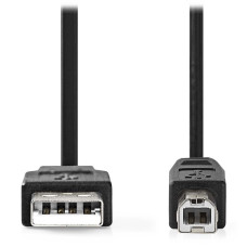 NEDIS kabel USB 2.0/ zástrčka USB-A - zástrčka USB-B/ k tiskárně apod./ černý/ 5m