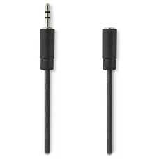 NEDIS stereofonní audio kabel/ 3,5mm jack zástrčka - 3,5mm jack zásuvka/ černý/ 2m