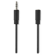 NEDIS prodlužovací stereo audio kabel s jackem/ zástrčka 3,5 mm - zásuvka 3,5 mm/ černý/ 5m