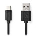 NEDIS kabel USB 2.0/ zástrčka USB-C - zástrčka USB-A/ černý/ 3m