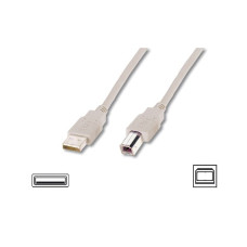 Digitus Připojovací kabel USB 2.0, typ A - B M / M, 1,0 m,šedý