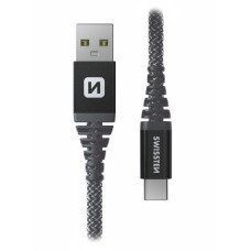 Swissten Datový kabel KEVLAR USB / USB-C 1,5 M ANTRACIT