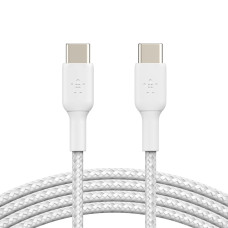 Belkin USB-C na USB-C kabel, 2m, bílý - odolný