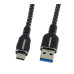PremiumCord kabel USB-C - USB 3.0 A (USB 3.2 generation 1, 3A, 5Gbit/s) bavlněný oplet a hliníkové konektory 3m