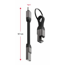 SWISSTEN MAGNETICKÝ KEYCHAIN KABEL USB-A / USB-C 9,7 CM