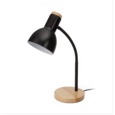 PLATINET stolní lampa MARMA E27, dřevěná základna, černá