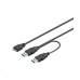 PremiumCord USB 3.0 napájecí Y kabel A/Male + A/Male -- Micro B/Mmale, 30cm