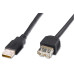 PremiumCord USB 2.0 kabel prodlužovací, A-A, 20cm černá