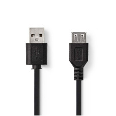 Nedis CCGB60010BK20 - USB 2.0 kabel | A Zástrčka - A Zásuvka | 2 m | Černá barva