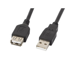 LANBERG USB-A M / F 2.0 kabel 0,7m, černý