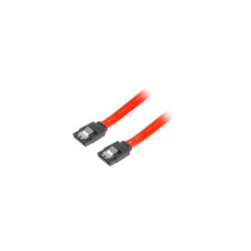 LANBERG SATA II datový kabel (3GB/S) F / F 30cm, kovová západka, červený