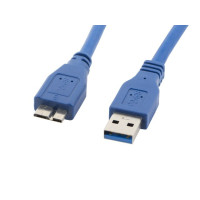 LANBERG Micro USB (M) na USB-A (M) 3.0 kabel 0,5m, modrý