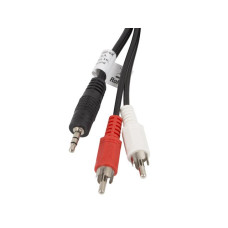 LANBERG Minijack 3.5mm (M) 3 PIN na 2x RCA (CINCH) (M) kabel 5m