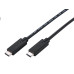 Kabel C-TECH USB 3.2, Type-C (CM/CM), PD 100W, 20Gbps, 1m, černý