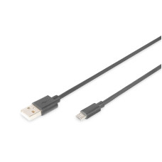 Digitus USB 2.0 kabel USB A samec na USB micro B samec, 2x stíněný, Měď, 1m