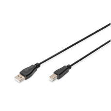 Digitus USB kabel A/samec na B/samec, 2x stíněný, černý, 1m