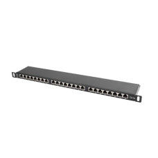 LANBERG PATCH PANEL 24 PORT 0.5U 19” CAT.5E SHIELDED BLACK