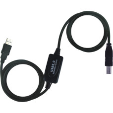 PremiumCord USB 2.0 repeater a propojovací kabel A/M-B/M 15m