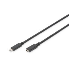 Digitus Prodlužovací kabel USB typu C, typ C samec/ samice , 0,7 m, Gen2, 5A, 10 GB, verze 3.1, CE, bl