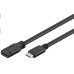 PremiumCord Převodník Prodlužovací kabel USB-C M/F, černý, 1m