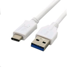 Kabel C-TECH USB 3.0 AM na Type-C kabel (AM/CM), 1m, bílý