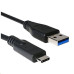 Kabel C-TECH USB 3.0 AM na Type-C kabel (AM/CM), 2m, černý