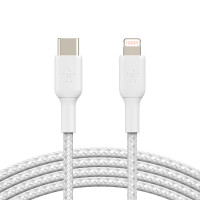 Belkin USB-C kabel s lightning konektorem, 2m, bílý - odolný